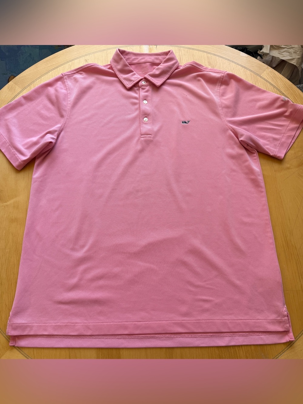 Vineyard Vines Performance Golf Polo Shirt Pink Large 301 Club Moisture Wicking - Picture 4 of 9